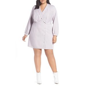 Wayf Rozy Glen Plaid Mini Dress Lilac Purple XL